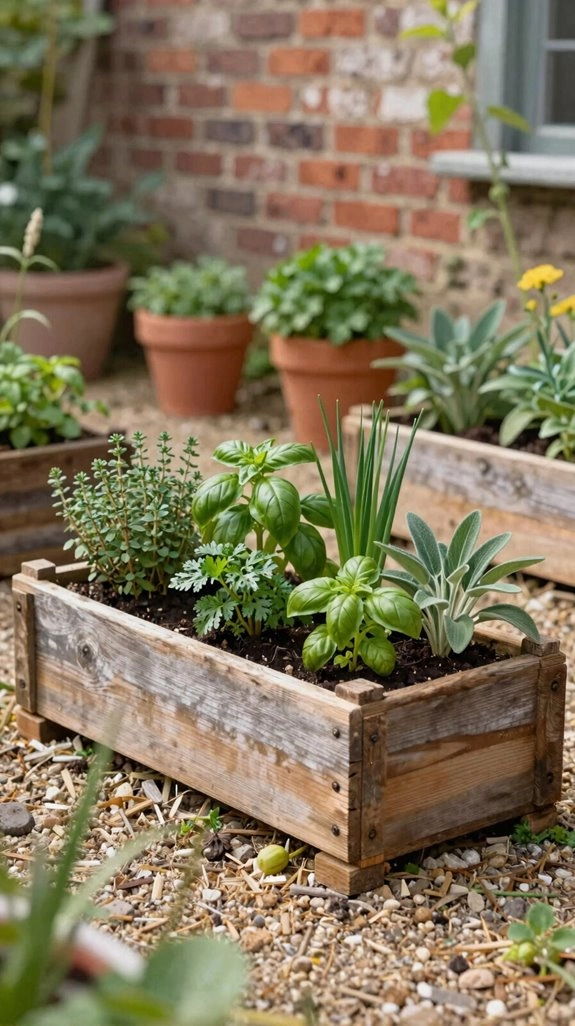 raised herb box with drainage