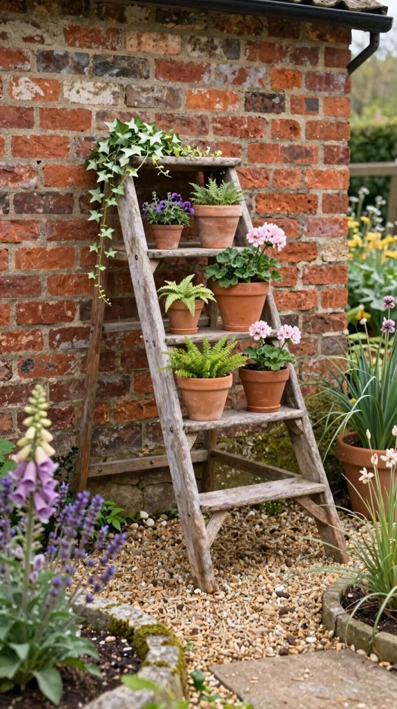 recycled ladder garden planter