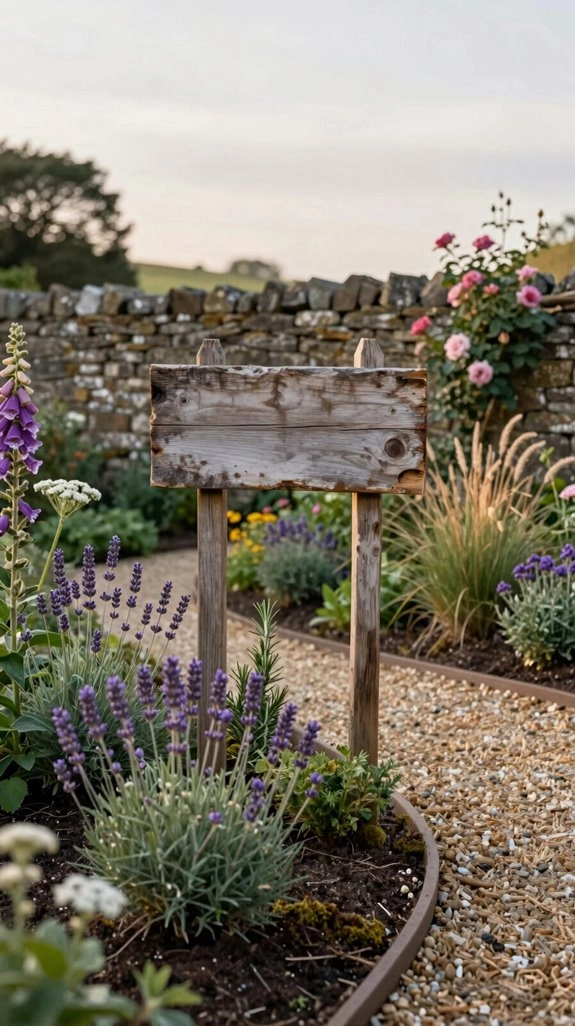 rustic reclaimed garden sign