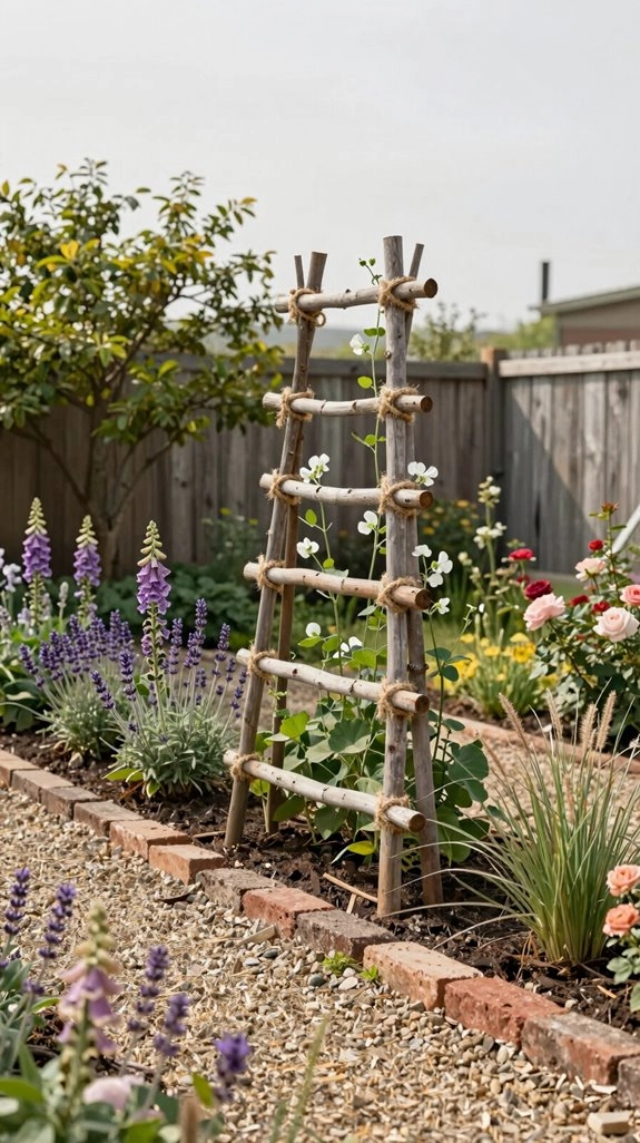 rustic scrap wood trellis