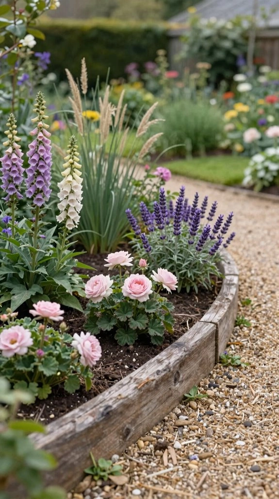 rustic wooden border edging
