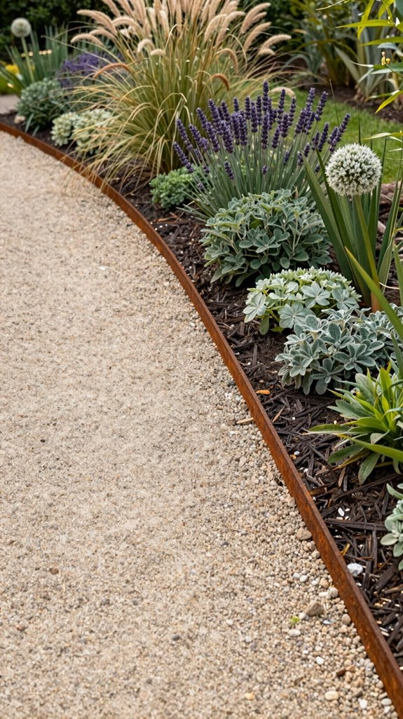 rusty patina steel border