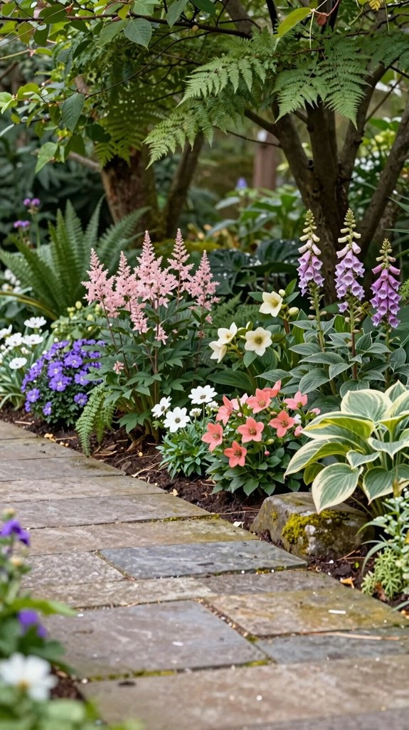 shade plants bloom in layers