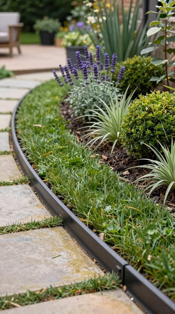 sharp vertical half moon edging