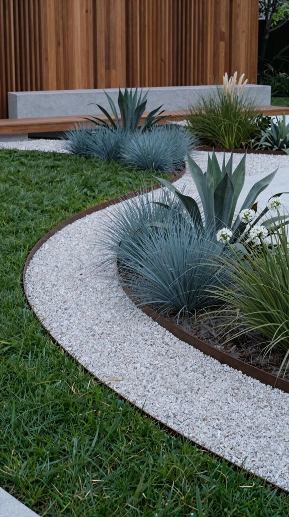 thin steel minimalist garden edging