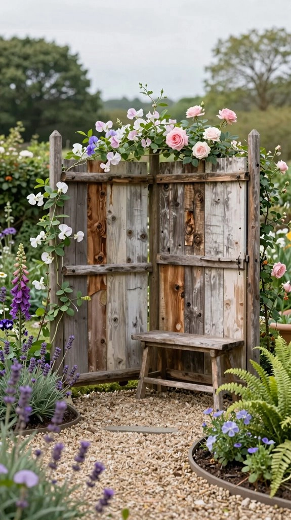 weathered fence board garden screen