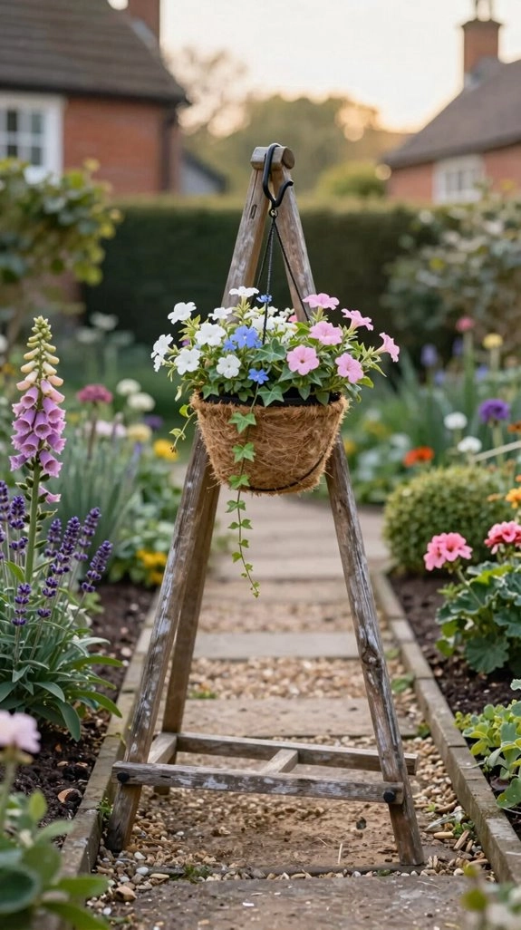 weatherproof hanging basket stand