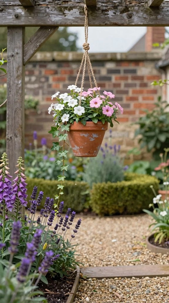 weatherproof hanging planter setup