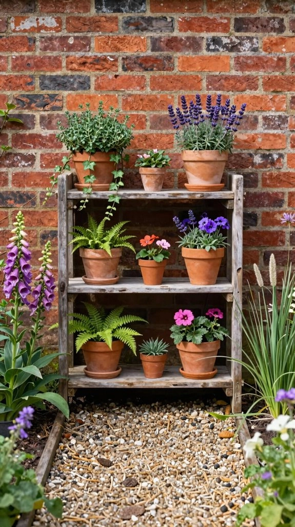 weatherproof tiered outdoor plant shelf